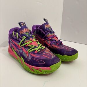 Puma M.E.L.O. Fear No 1 Basketball Sneakers Neon Mens 9